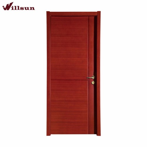 Red Color Paint Pvc Inner Flat Bedroom Wooden Doors