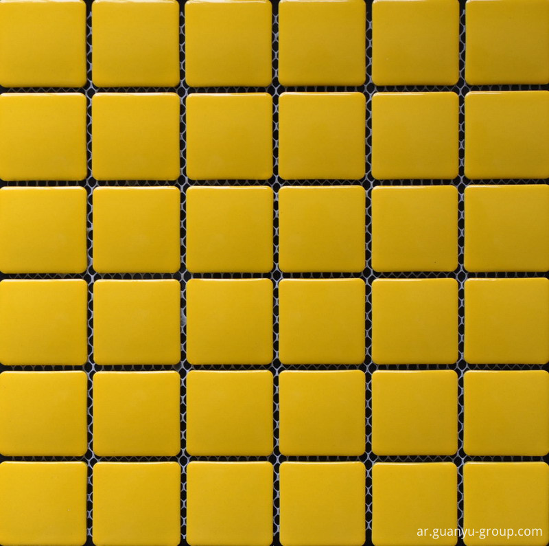 Fresh Yellow Square Chip Porcelain Mosaic