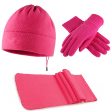 baby hat cotton winter fleece set scarf gloves hat