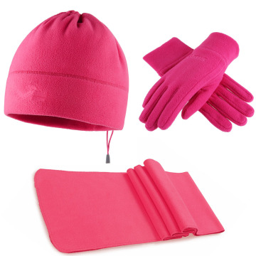 baby hat cotton winter fleece set scarf gloves hat
