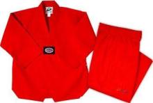 Red Short Sleeve WTF Taekwondo Uniform Martial Arts Clothin