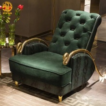 Italian Light Luxury Green Python Head Layer Cowhide Frosted Leisure Chair