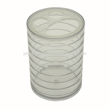 Modern transparent plastic toothbrush holder with cover