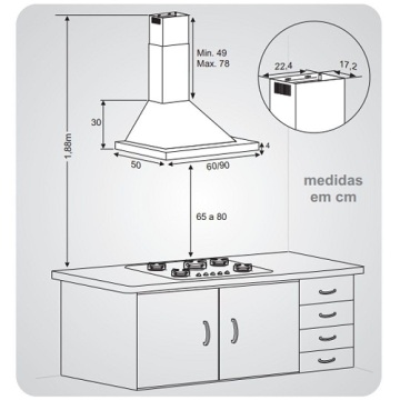 Extractor de pared con chimenea