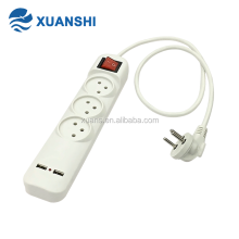 Hot Sale: Factory Price 3 Way 2.1A USB Port Extension Cord - White