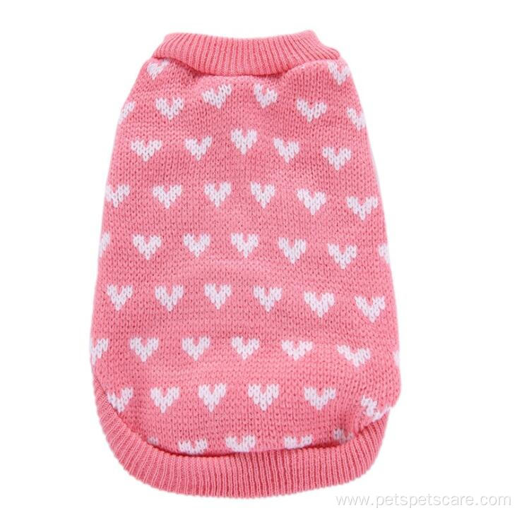 Latest Cute Pink Knitted Princess Style Dog Sweater