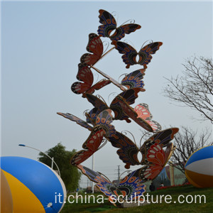 simulazione in acciaio inox scultura animale-farfalla