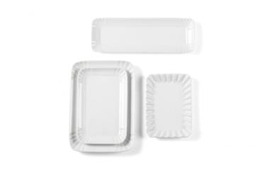 Embossed Porcelain Square Serving Plates