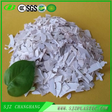 Competitive price!Crushed Recycled PVC White/Gray Color knot board scraps for pipes