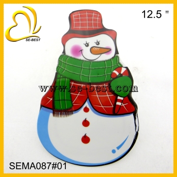 Snowman melamine plate, X-mas melamine plate, dishes