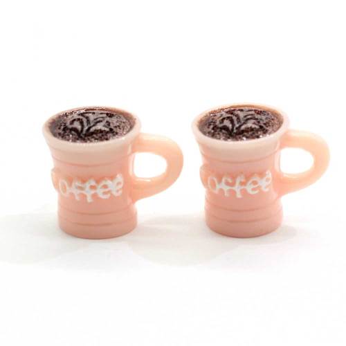 Encantos 3D taza de café resina cabujones Mini minúsculo blanco rosa azul 15 * 21mm mejores cuentas gruesas para decoración artesanal