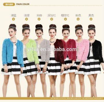 YR206 Mexican Knit Fur Coat/OEM Service White Mink Fur Coats