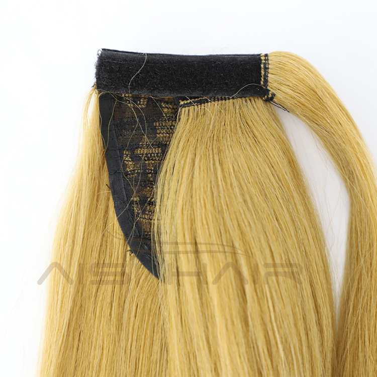 Aisi Hair Vendor Long Straight Curly Wave End Magic Paste Blonde Ponytail Hair Drawstring Synthetic Ponytail Hair Extension
