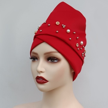 Wholesale African Hat Pearl Diamond Turban