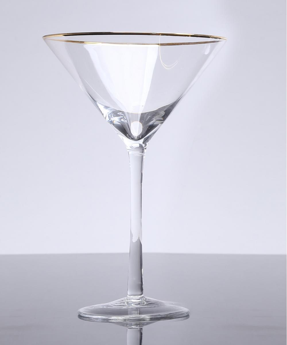 Glass Martini With Gold Rim