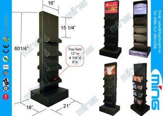 Glossy Lamination Black Cardboard Display Stands with 8 She