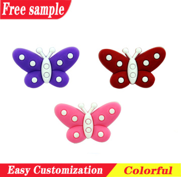 Vivid butterfly soft PVC shoes charms