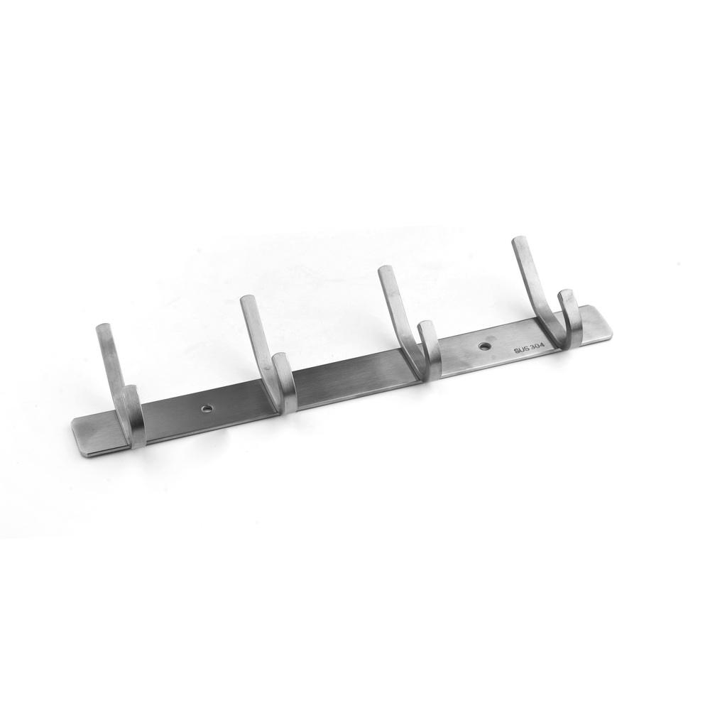 Modern Design Wall Mounted Key Coat Hat Cloth Metal Hooks Rack Stainless Steel Hooks & Rails Clothing Acceptable 4 Hook（s) Brush