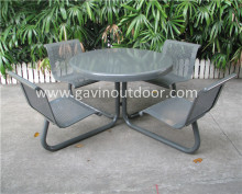 Metal outdoor picnic table chair set