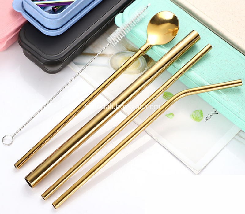 304gold stainless steel straw