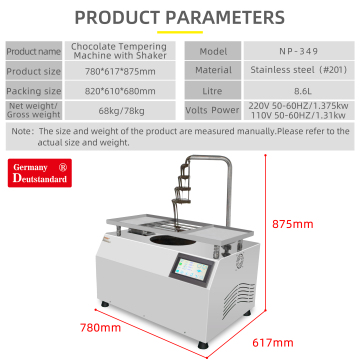 Tabletop chocolate tempering machine