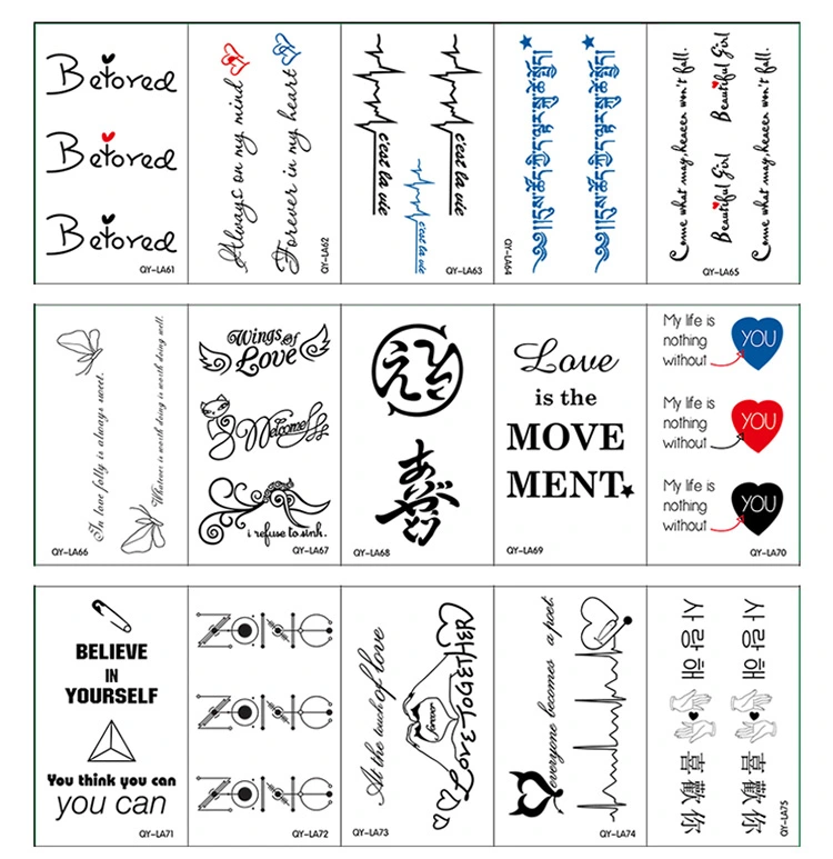 Tattoo Stickers Temporary Long Lasting Different Patterns for Beauty and Handsome