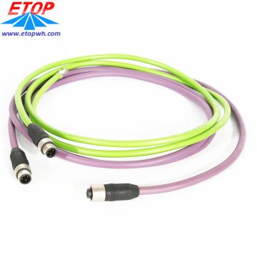 Cable de conectores de la serie M IP67 IP68 personalizada Cable