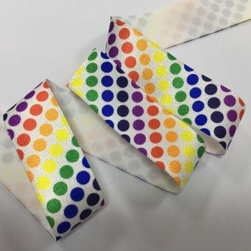 Custom Factory Different Pattern Elastic Bands Printed Colorful Dots Elastic Ribbon for Clothing