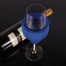 Custom Neoprene Wine Glass Cooler Holder with Lanyard