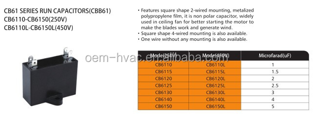 CD60 capacitor MOTOR START CAPACITOR UL capacitor