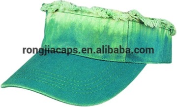 Broken washed denim visor