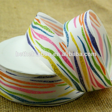 Glitter print grosgrain ribbons imported