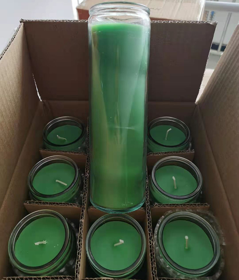 7 -дзённыя шкляныя слоікі для рэлігійных свечак