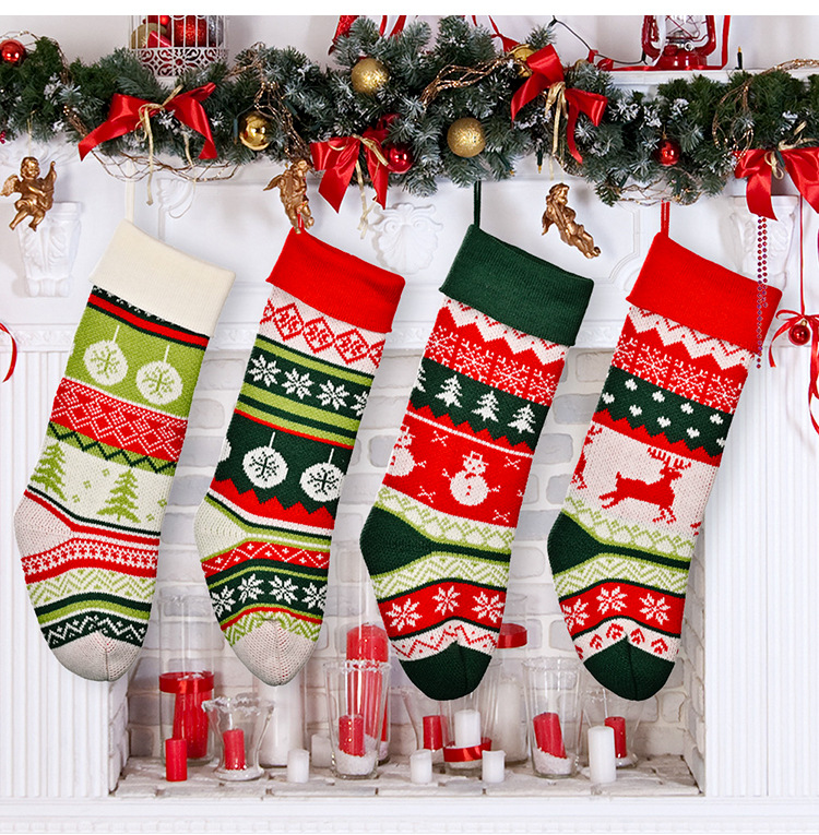 2021 New Knitted Christmas Socks Christmas Gift Socks 4 Kinds of Children's Holiday Gift Bags