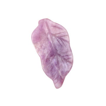 Lepidolite Handmade Craved Leaf for Home Decor (Approx 23X47MM)