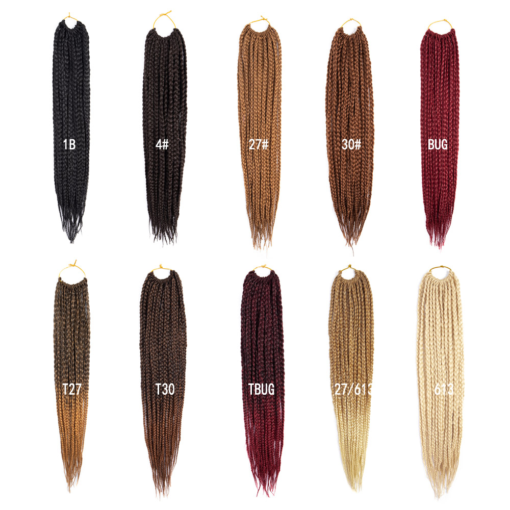 Hot sell box braids hair synthetic hair waves crochet box braids two tone expression for box braids