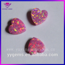 flat back syntehtic opal stone jewelry pink heart gem necklace