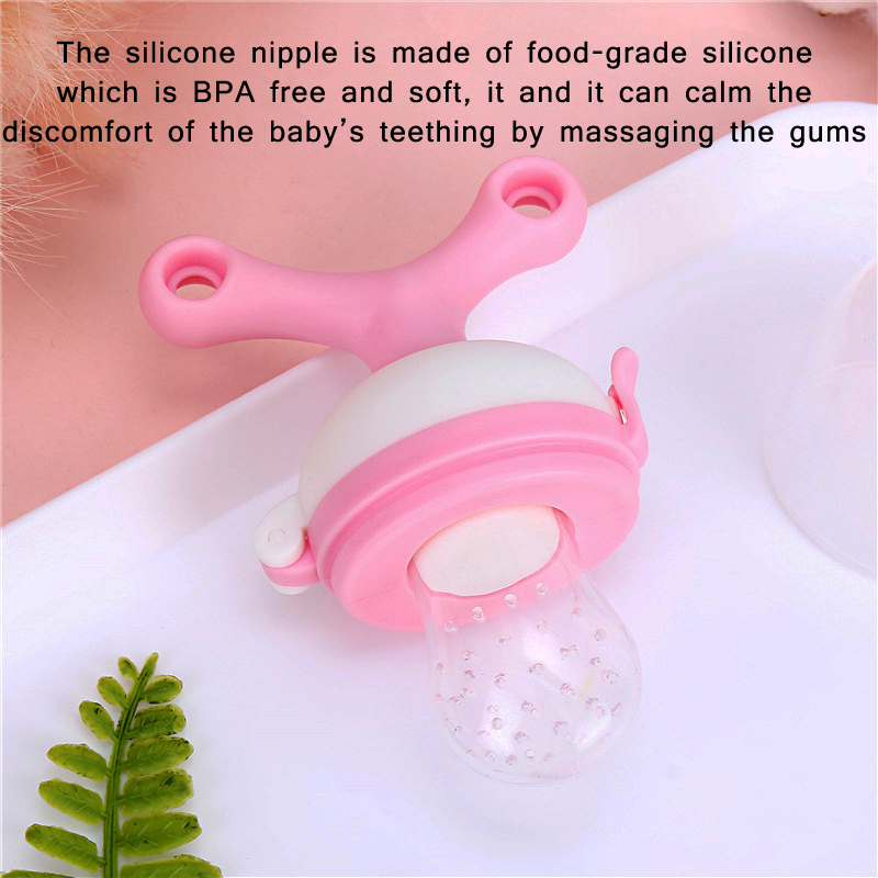 Baby feeding bottle Aligan Portable Infant Feeding Supplies BPA Free Silicone Baby Fruits Food Feeder Pacifier