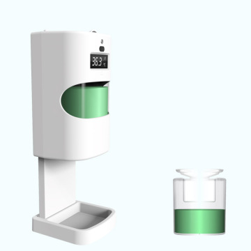 Dispensador de desinfectante antipandémico con detector de temperatura