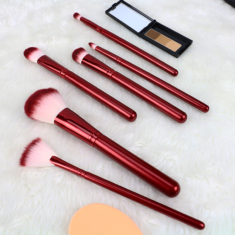 cosmetic brush set for eye and face