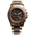 Steel With Wooden Quartz Wood Chronograph Watch