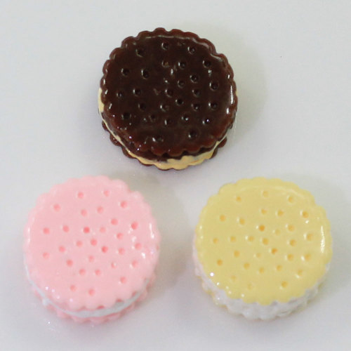 Galletas de sándwich de postre dulce de moda 13 * 7 mm en forma de Mini encantos de resina decoración artesanal hecha a mano espaciador de álbum de recortes