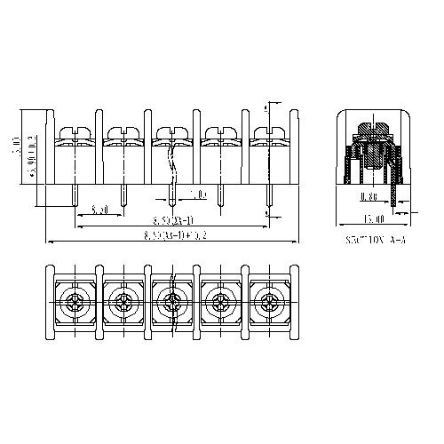 AT831-8.5XXX-01 Barrier Terminal Block Pitch8.5mm 