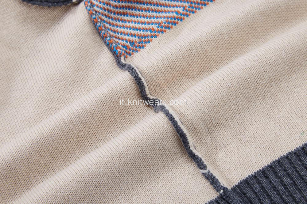 Pullover con spalle abbottonate in jacquard di cavallo lavorato a maglia da ragazzo