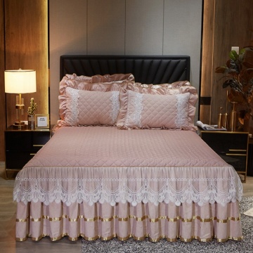 New Bazaar style yarn-dyed lace single bed skirt
