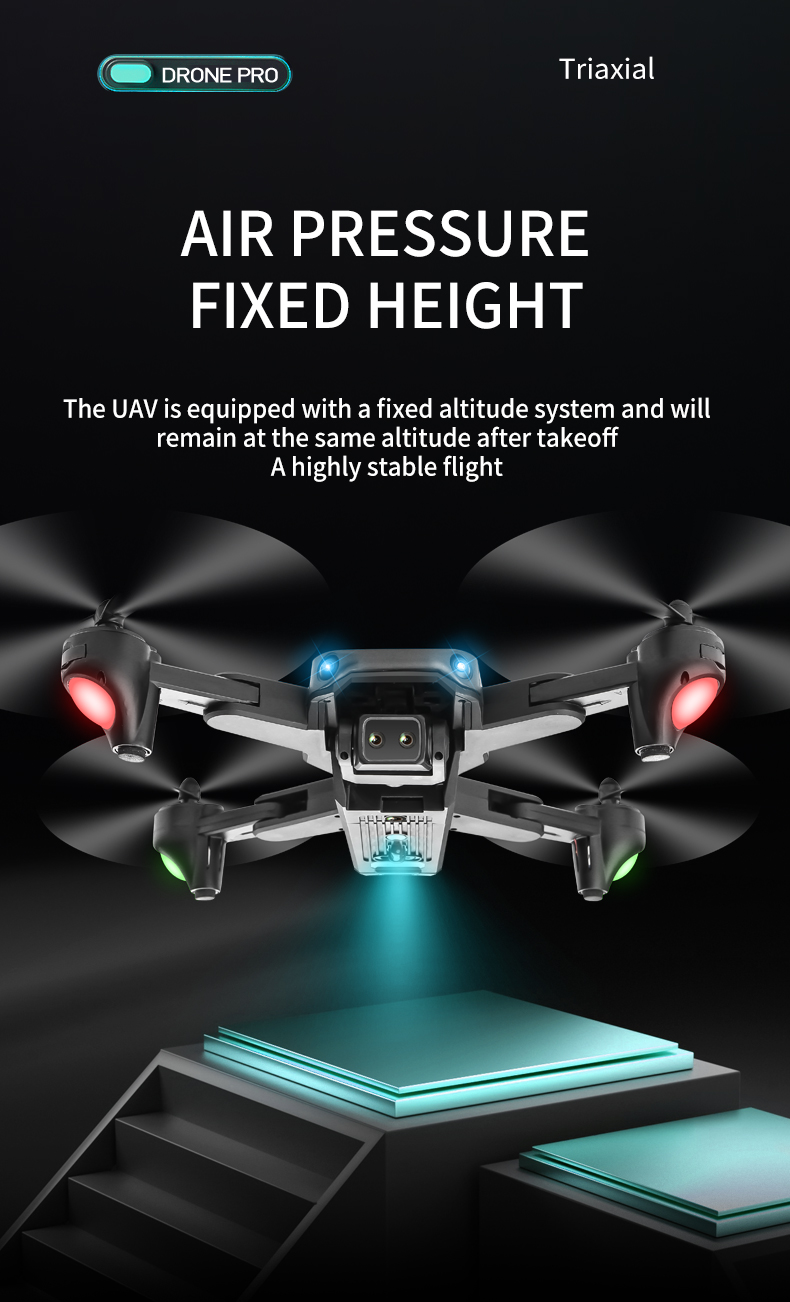 CSJ S186 Drone With 4K Photography Optical Flow Positioning 3-Sided Obstacle Avoidance Foldable Quadcopters Toys