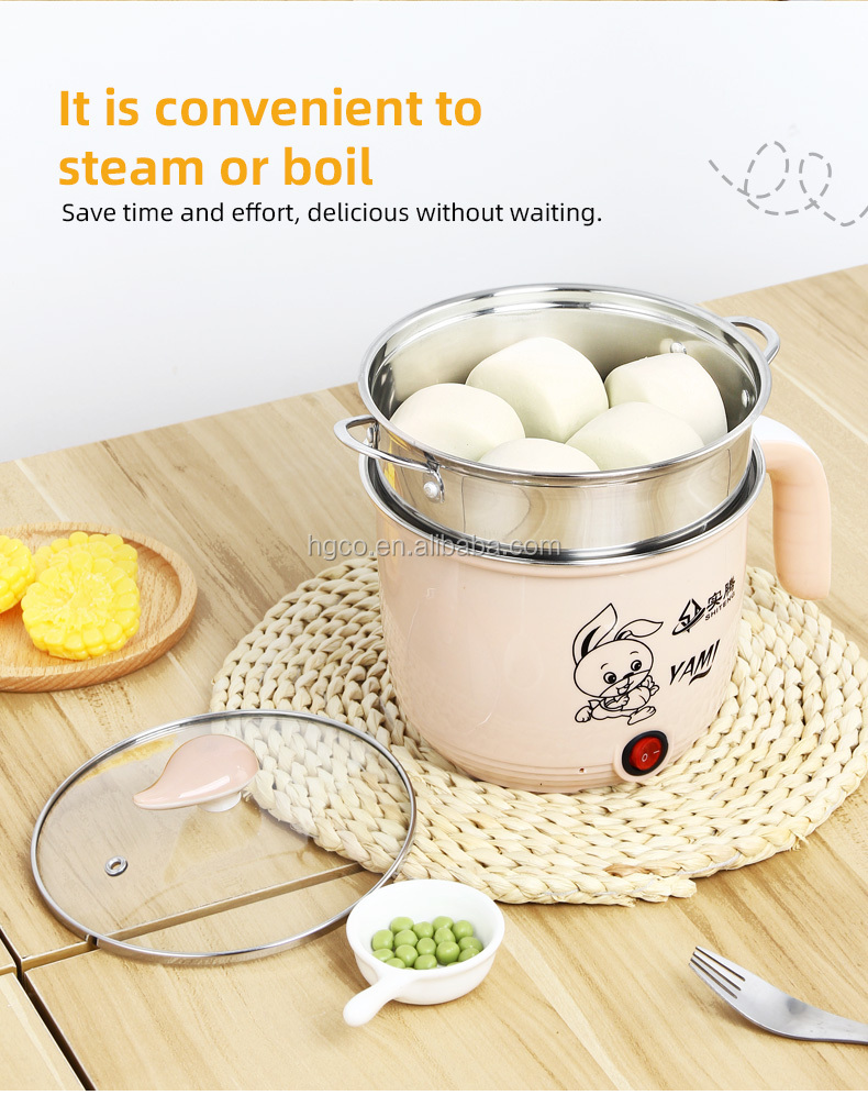 amazon 18CM Electric Heated Cooking Pot with Colorful Plastic Shell for Children and Students' usage electric slow coo