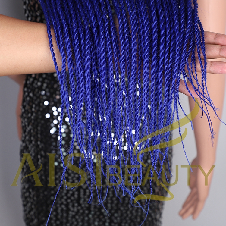 Aisi Beauty High Quality Cheap Price Long Ombre Blue Dark Root Easy Wearing Baseball Hat With Crochet Twist Braiding Hair