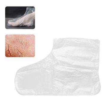 100Pcs/Pack Disposable Plastic Foot Covers Transparent Shoes Cover Paraffin Bath Wax SPA Therapy Bags Liner Booties