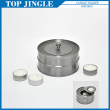 Small round wrought iron candle stand